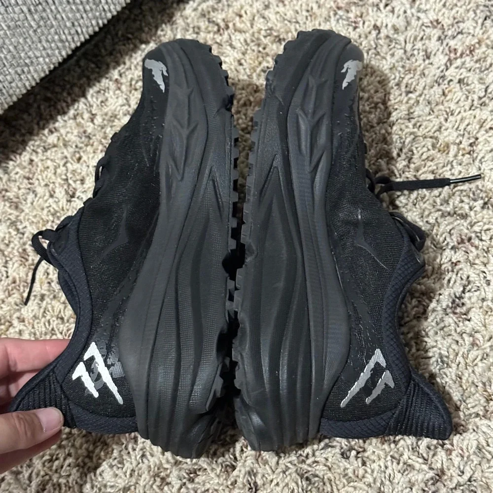 Hoka Stinson 7 Men 8.5 Black Black Running Shoes 1141531 BBLC Low Top Sneaker